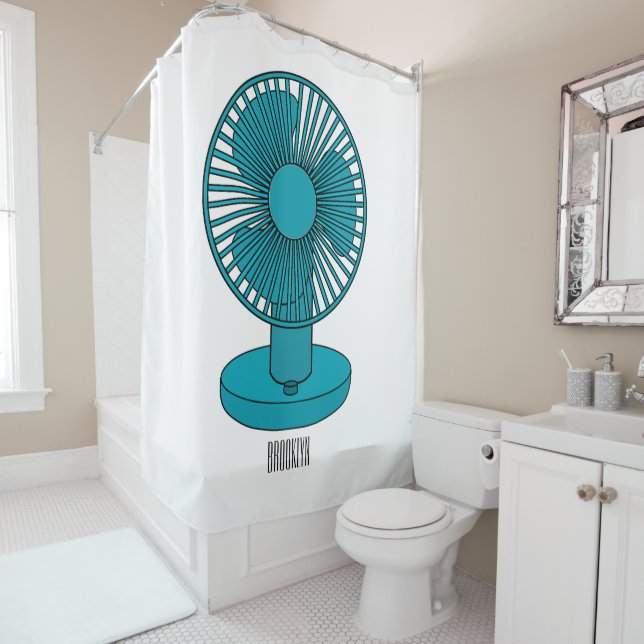 Rideaux De Douche Illustration du ventilateur (En situation)