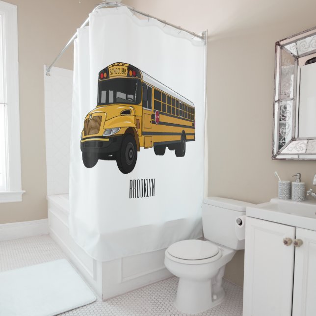 Rideaux De Douche Illustration d'un autobus scolaire (En situation)