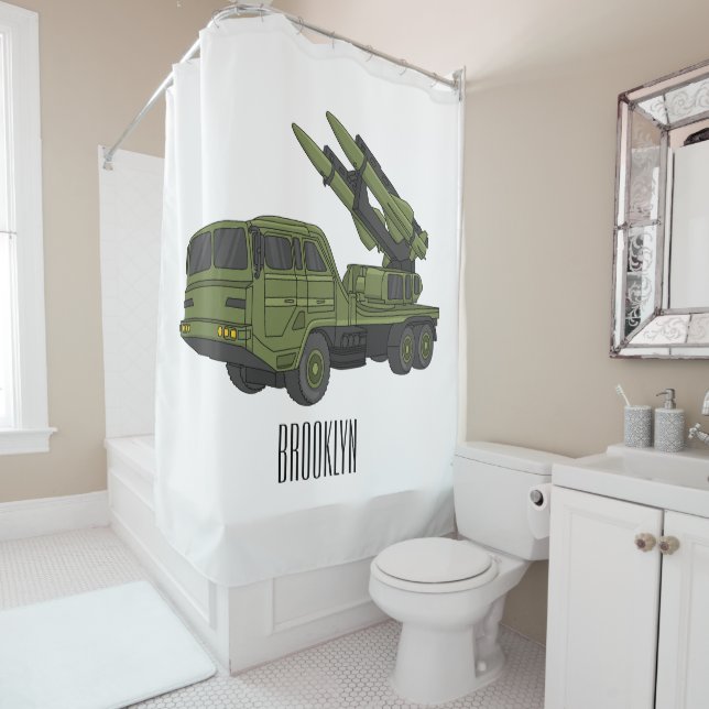 Rideaux De Douche Illustration d'un camion de missiles militaires (En situation)