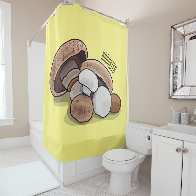 Rideaux De Douche Illustration d'un champignon (En situation)