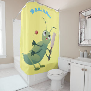 Rideaux De Douche Illustration d'un insecte du cricket vert mou