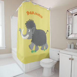Rideaux De Douche Illustration d'un mammouth laineux mou