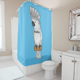 Rideaux De Douche Illustration d'un oiseau de cobaye-parapluie