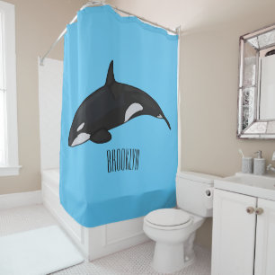 Rideaux De Douche Illustration d'une baleine tueuse