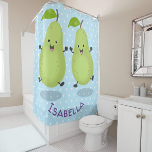 Rideaux De Douche Illustration d'une paire de poires mignonne