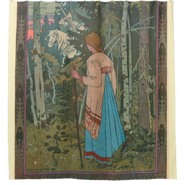 Rideaux De Douche Illustration Fairy Tale - Vasilisa by Ivan Bilibin (Devant)