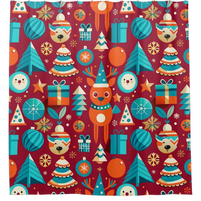 Rideaux De Douche Illustration festive (Devant)