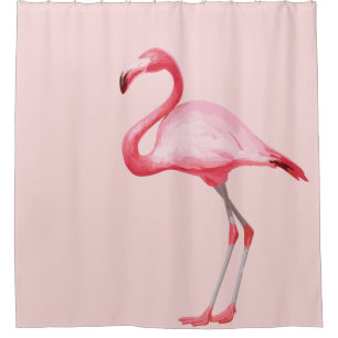 Rideaux De Douche Illustration Flamant rose rose Oiseau tropical mig