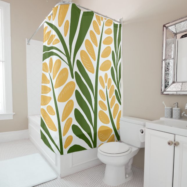 Rideaux De Douche Illustration florale (En situation)