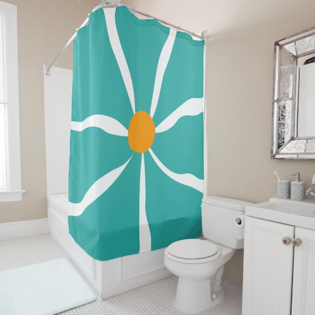 Rideaux De Douche Illustration florale (En situation)