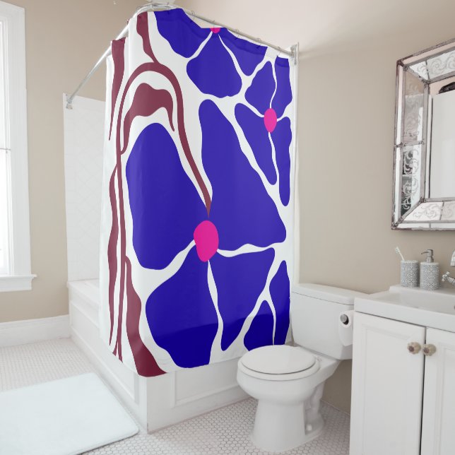 Rideaux De Douche Illustration florale (En situation)