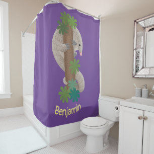 Rideaux De Douche Illustration mignonne de fourmilier pangolin heure
