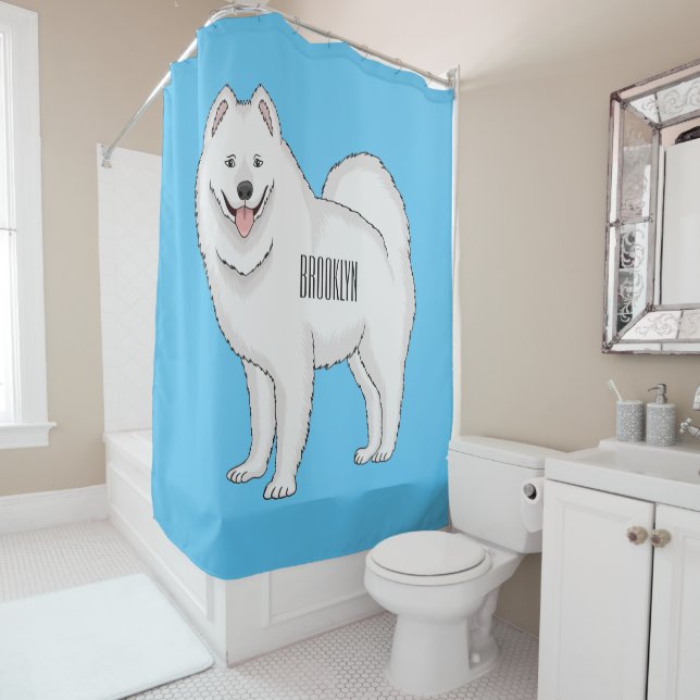 Rideaux De Douche Illustration Samoyed dog (En situation)