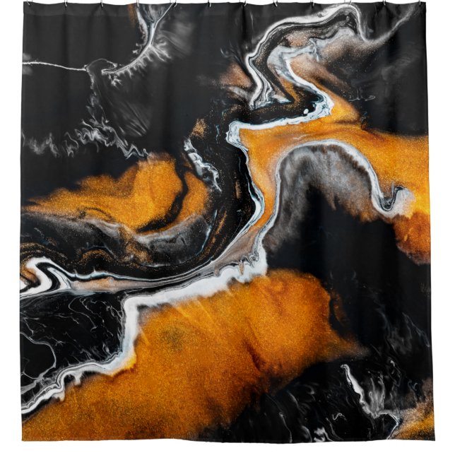 Rideaux De Douche Image acrylique liquide avec peintures mixtes arti (Devant)