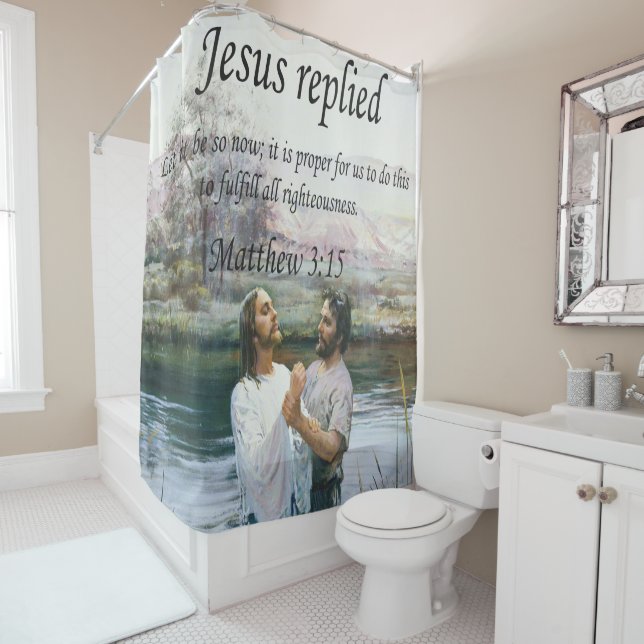 Rideaux De Douche Image deux de baptême de Jésus-Christ (En situation)