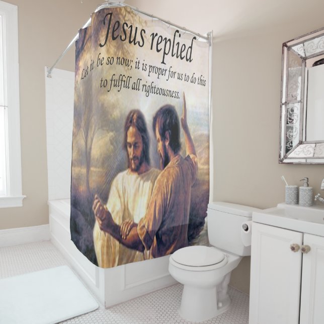 Rideaux De Douche Image une de baptême de Jésus-Christ (En situation)