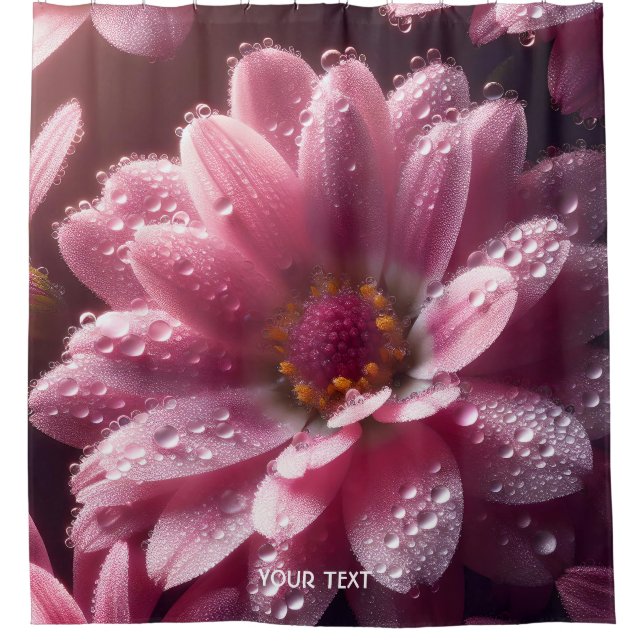 Rideaux De Douche Imaginaire Beau Rosé Fleur Dew (Devant)
