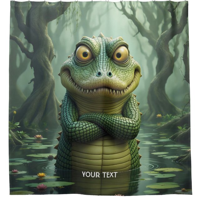 Rideaux De Douche Imaginaire Crocodiles en colère mignons (Devant)