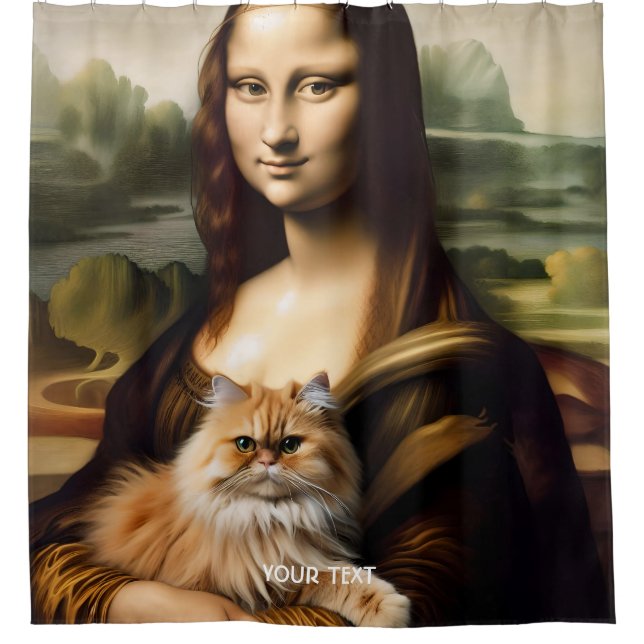 Rideaux De Douche Imaginaire Cute Lisa Holding Chat (Devant)
