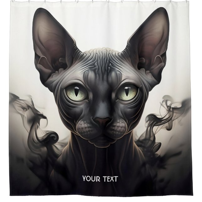 Rideaux De Douche Imaginaire Cute Sphynx Chat noir (Devant)