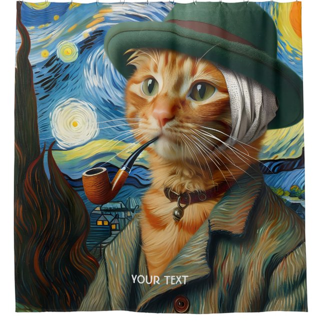 Rideaux De Douche Imaginaire Cute Van Gogh Casquette (Devant)