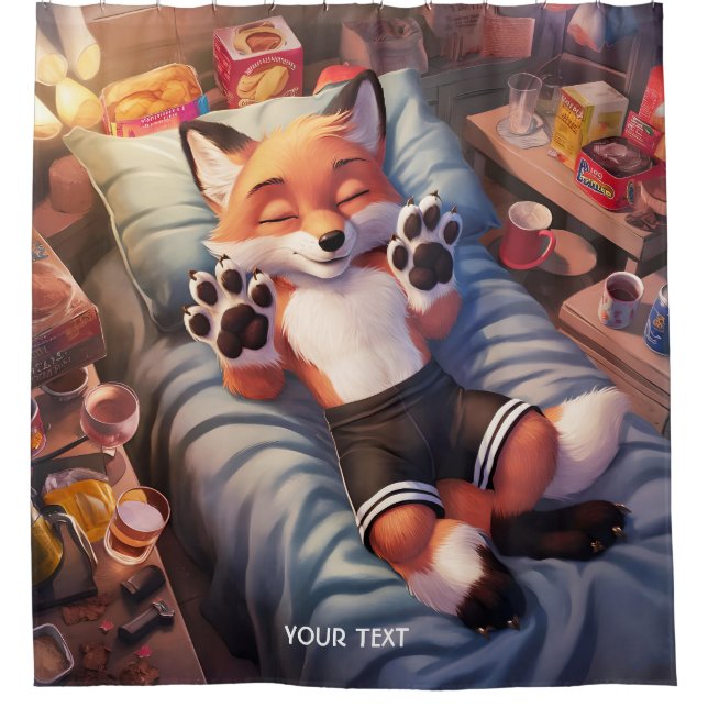 Rideaux De Douche Imaginaire mignon bébé Fox dormir (Devant)