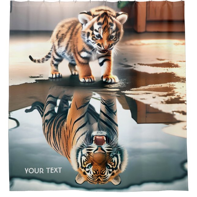 Rideaux De Douche Imaginaire mignon bébé tigre flaque (Devant)
