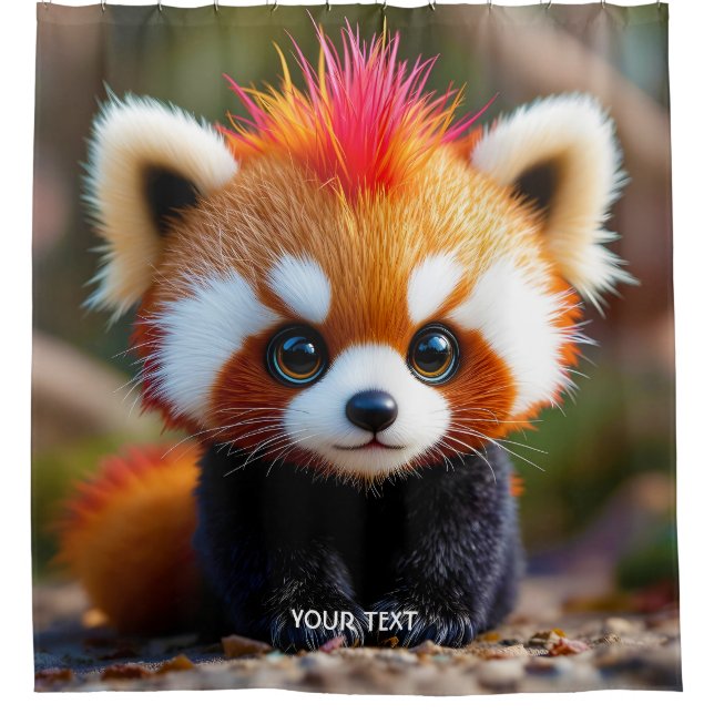 Rideaux De Douche Imaginaire mignon Panda Red Hai (Devant)