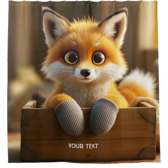 Rideaux De Douche Imaginaire mignonne Baby Fox Box (Devant)