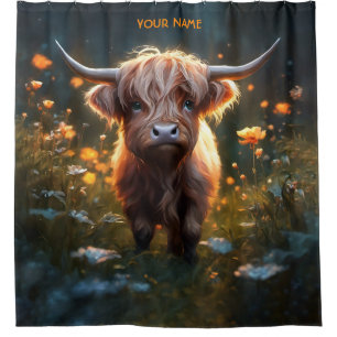 Rideaux De Douche Imaginaire Mignonne Highland Baby Cow