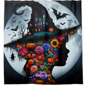 Rideaux De Douche Imaginaire mignonne sorcière fille Halloween