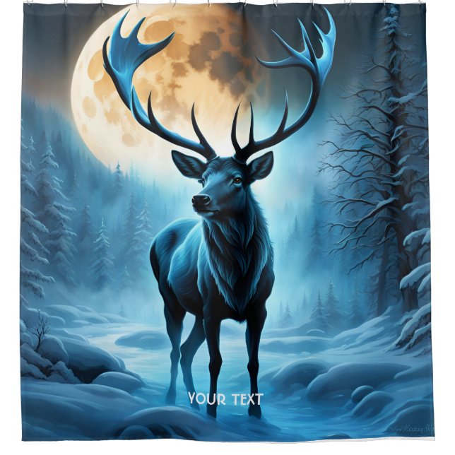 Rideaux De Douche Imaginaire Mignonne Vivid Moon Night Deer (Devant)