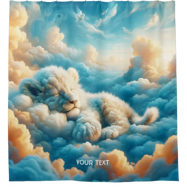 Rideaux De Douche Imaginaire Mignons Nuages bébé Lion (Devant)
