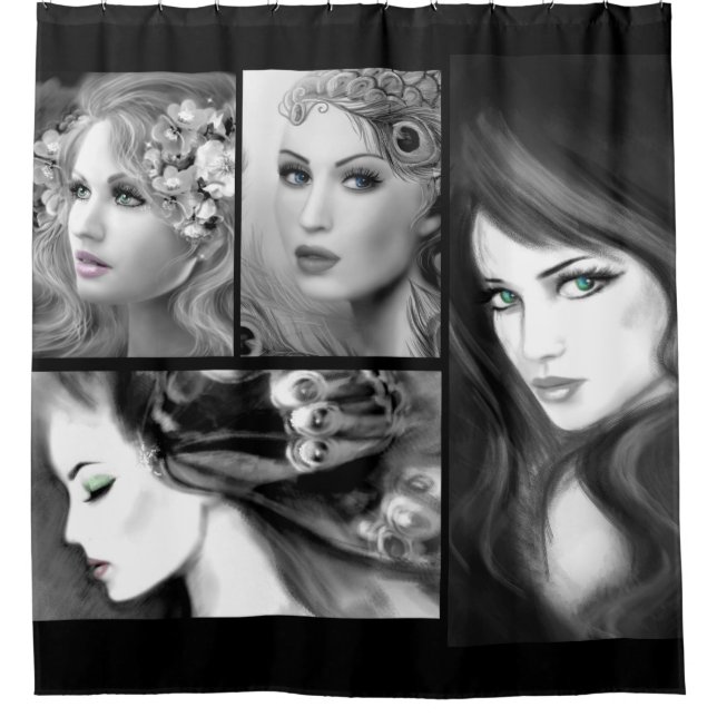 Rideaux De Douche Imaginaire noir femmes (Devant)