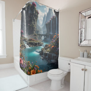 Rideaux De Douche Imaginaire Planet salle de bain d'évacuation d'eau