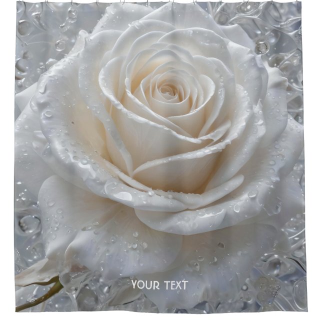 Rideaux De Douche Imaginaire Rose blanche mignonne gouttes (Devant)