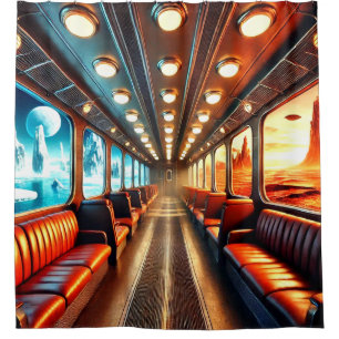 Rideaux De Douche Imaginaire Train Art