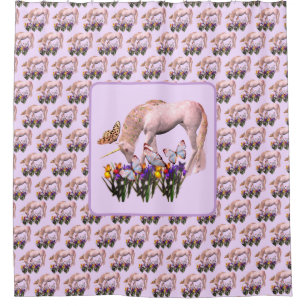 Rideaux De Douche Imaginaire Unicorne Et Papillons