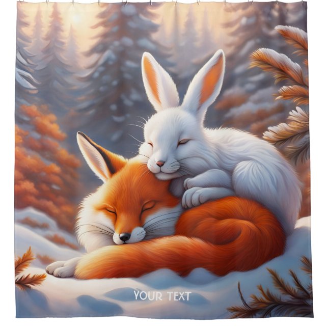 Rideaux De Douche Imaginaire Vivid Sleeping Fox lièvre (Devant)