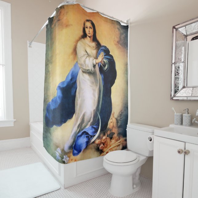 Rideaux De Douche Immaculée Conception Gold (En situation)
