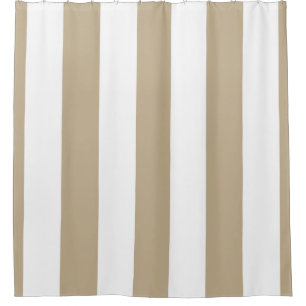 Rideaux De Douche Immense bande verticale blanche kaki NL #3