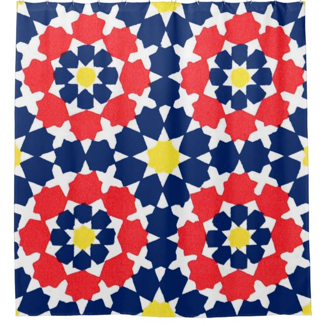 Rideaux De Douche Impression abstraite avec étoiles et x-es (Devant)