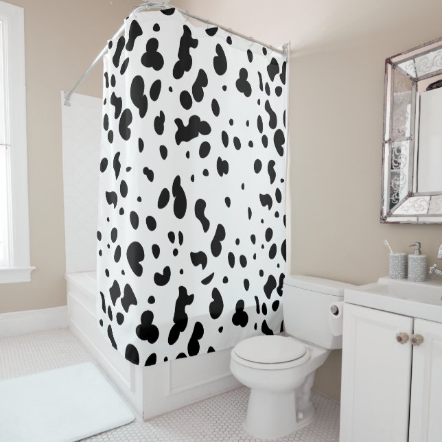 Rideaux De Douche Impression Dalmatien (En situation)