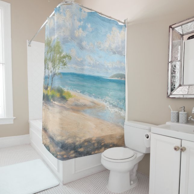 Rideaux De Douche Impression d'art de plage Fine Art Coastal Breeze (En situation)