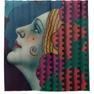 Rideaux De Douche impression de femme art déco circa 1930