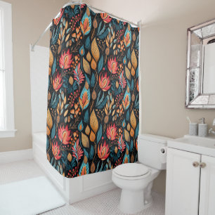 Rideaux De Douche Impression de fleurs d'automne grand format, art f