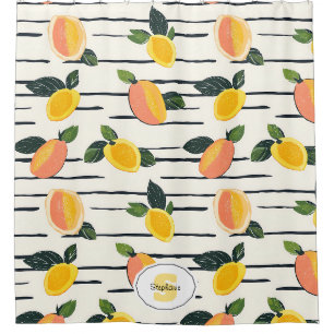 Rideaux De Douche Impression de fruit de mangue Corail Jaune sur Ivo