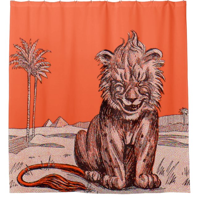 Rideaux De Douche impression de lion souriant (Devant)