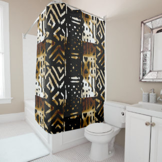 Rideaux De Douche Impression de tissu de boue africaine