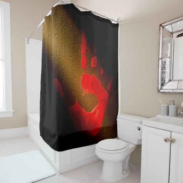 Rideaux De Douche Impression manuelle sanglante (En situation)